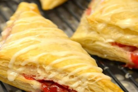 Home Baked Raspberry Iced Turnovers